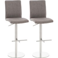 CLP - 2er Set Barhocker Cadiz Stoffbezug edelstahl grau von CLP