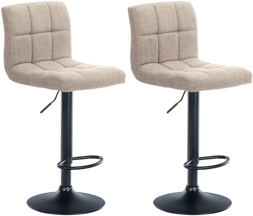 CLP 2er Set Barhocker Calma Stoff I Höhenverstellbarer Barstuhl Mit Metallgestell I Thekenhocker Mit Integrierter Fußstütze, Farbe:Creme, Material Gestell:Metall matt schwarz CLP 2er Set Barhocker Calma Stoff I Höhenverstellbarer Barstuhl Mit Metallgestell I Thekenhocker Mit Integrierter Fußstütze, Farbe:Creme, Material Gestell:Metall matt schwarz von CLP
