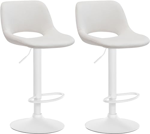 CLP 2er Set Barhocker Camden I Samt-Bezug, Farbe:Creme, Material Gestell:Metall matt Weiss CLP 2er Set Barhocker Camden I Samt-Bezug, Farbe:Creme, Material Gestell:Metall matt Weiss von CLP