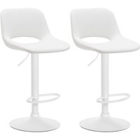 CLP - 2er Set Barhocker Camden Kunstleder weiß Metall matt weiss von CLP