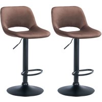 2er Set Barhocker Camden Samt braun Metall matt schwarz 2er Set Barhocker Camden Samt braun Metall matt schwarz von CLP