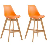 CLP - 2er Set Barhocker Cannes Kunststoff orange natura CLP - 2er Set Barhocker Cannes Kunststoff orange natura von CLP