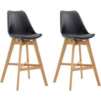 CLP - 2er Set Barhocker Cannes Kunststoff schwarz natura CLP - 2er Set Barhocker Cannes Kunststoff schwarz natura von CLP
