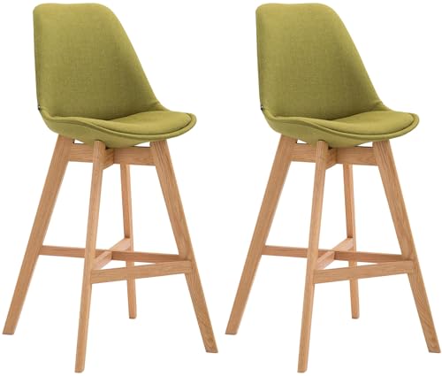 CLP 2er Set Barhocker Cannes Stoff-Bezug I Thekenhocker mit Eichenholz-Gestell, Farbe:grün, Gestell Farbe:Natur CLP 2er Set Barhocker Cannes Stoff-Bezug I Thekenhocker mit Eichenholz-Gestell, Farbe:grün, Gestell Farbe:Natur von CLP
