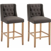 2er Set Barhocker Cassandra Stoff dunkelgrau antik-hell 2er Set Barhocker Cassandra Stoff dunkelgrau antik-hell von CLP