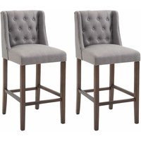 2er Set Barhocker Cassandra Stoff hellgrau antik-dunkel 2er Set Barhocker Cassandra Stoff hellgrau antik-dunkel von CLP