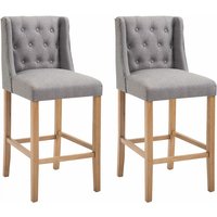 2er Set Barhocker Cassandra Stoff hellgrau antik-hell 2er Set Barhocker Cassandra Stoff hellgrau antik-hell von CLP