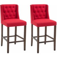2er Set Barhocker Cassandra Stoff rot antik-dunkel 2er Set Barhocker Cassandra Stoff rot antik-dunkel von CLP