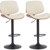 CLP - 2er Set Barhocker Clawson Kunstleder walnuss/creme schwarz CLP - 2er Set Barhocker Clawson Kunstleder walnuss/creme schwarz von CLP