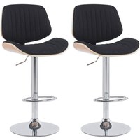 CLP - 2er Set Barhocker Clawson Stoff natura/schwarz chrom von CLP