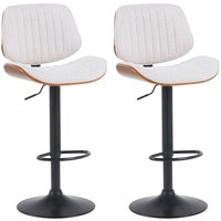 CLP - 2er Set Barhocker Clawson Stoff walnuss/creme schwarz von CLP