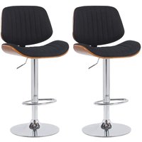 CLP - 2er Set Barhocker Clawson Stoff walnuss/schwarz chrom CLP - 2er Set Barhocker Clawson Stoff walnuss/schwarz chrom von CLP