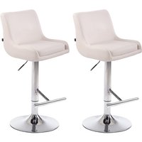 CLP - 2er Set Barhocker Club Kunstleder weiß chrom von CLP