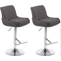 2er Set Barhocker Club Stoff dunkelgrau chrom von CLP