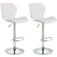 2er Set Barhocker Cork Kunstleder weiß chrom von CLP