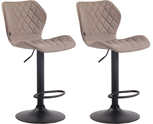 CLP 2er Set Barhocker Cork Stoff I Thekenhocker Höhenverstellbar I Barstuhl Mit Fußstütze 360° Drehbar I Tresenhocker Mit Trompetenfuß, Farbe:Taupe, Gestell Farbe:schwarz CLP 2er Set Barhocker Cork Stoff I Thekenhocker Höhenverstellbar I Barstuhl Mit Fußstütze 360° Drehbar I Tresenhocker Mit Trompetenfuß, Farbe:Taupe, Gestell Farbe:schwarz von CLP