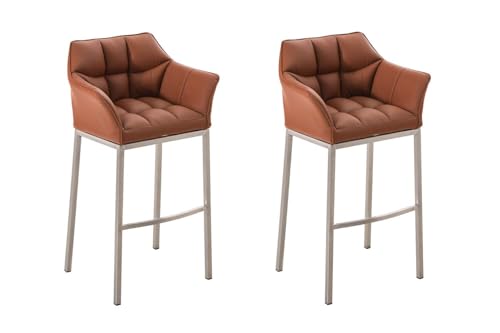 CLP 2er Set Barhocker DAMASO Kunstleder mit 4-Fuß Gestell I 2X Barstuhl Mit Sesselförmigem Sitz I Erhältlich, Farbe:Hellbraun, Gestell Farbe:Edelstahl CLP 2er Set Barhocker DAMASO Kunstleder mit 4-Fuß Gestell I 2X Barstuhl Mit Sesselförmigem Sitz I Erhältlich, Farbe:Hellbraun, Gestell Farbe:Edelstahl von CLP