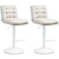 CLP - 2er Set Barhocker Damar Samt creme weiß von CLP