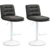 CLP - 2er Set Barhocker Damar Stoff dunkelgrau weiß von CLP