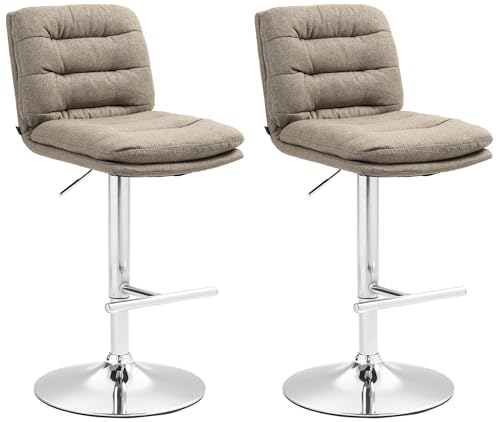 CLP 2er Set Barhocker Damar mit Stoffbezug I Barstuhl höhenverstellbar und drehbar I Tresenhocker mit Fußstütze und Rückenlehne, Farbe:Taupe, Gestell Farbe:Chrom CLP 2er Set Barhocker Damar mit Stoffbezug I Barstuhl höhenverstellbar und drehbar I Tresenhocker mit Fußstütze und Rückenlehne, Farbe:Taupe, Gestell Farbe:Chrom von CLP