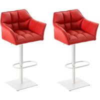CLP - 2er Set Barhocker Damaso Kunstleder rot weiß von CLP