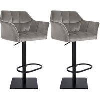 CLP - 2er Set Barhocker Damaso Samtbezug grau Metall matt schwarz CLP - 2er Set Barhocker Damaso Samtbezug grau Metall matt schwarz von CLP