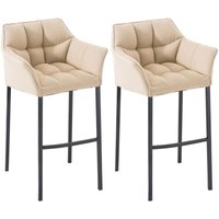 CLP - 2er Set Barhocker Damaso Stoff mit 4-Fuß Gestell creme schwarz CLP - 2er Set Barhocker Damaso Stoff mit 4-Fuß Gestell creme schwarz von CLP