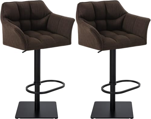 CLP 2er Set Barhocker Damaso Stoffbezug I Gepolsterte Barstühle höhenverstellbar und drehbar I Tresenstühle mit Rückenlehne, Farbe:braun, Gestell Farbe:schwarz CLP 2er Set Barhocker Damaso Stoffbezug I Gepolsterte Barstühle höhenverstellbar und drehbar I Tresenstühle mit Rückenlehne, Farbe:braun, Gestell Farbe:schwarz von CLP