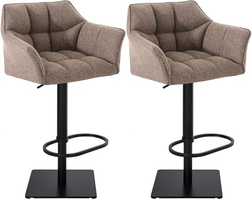 CLP 2er Set Barhocker Damaso Stoffbezug I Gepolsterte Barstühle höhenverstellbar und drehbar I Tresenstühle mit Rückenlehne, Farbe:terrabraun, Gestell Farbe:schwarz CLP 2er Set Barhocker Damaso Stoffbezug I Gepolsterte Barstühle höhenverstellbar und drehbar I Tresenstühle mit Rückenlehne, Farbe:terrabraun, Gestell Farbe:schwarz von CLP