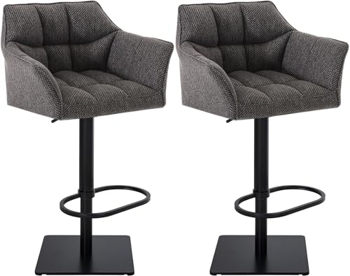 CLP 2er Set Barhocker Damaso Stoffbezug I Gepolsterte Barstühle höhenverstellbar und drehbar I Tresenstühle mit Rückenlehne, Farbe:titangrau, Gestell Farbe:schwarz CLP 2er Set Barhocker Damaso Stoffbezug I Gepolsterte Barstühle höhenverstellbar und drehbar I Tresenstühle mit Rückenlehne, Farbe:titangrau, Gestell Farbe:schwarz von CLP