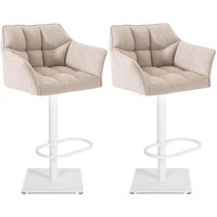 CLP - 2er Set Barhocker Damaso Stoffbezug weiß elfenbein von CLP