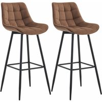 CLP - 2er Set Barhocker Dartford braun Samt CLP - 2er Set Barhocker Dartford braun Samt von CLP