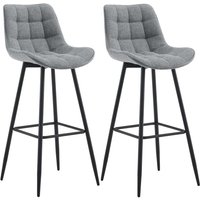 CLP - 2er Set Barhocker Dartford grau Stoff CLP - 2er Set Barhocker Dartford grau Stoff von CLP