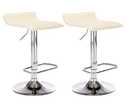 CLP 2er Set Barhocker Dyn Mit Kunstlederbezug I 2 x Höhenverstellbarer Und Drehbarer Tresenhocker Mit Fußstütze, Farbe:creme CLP 2er Set Barhocker Dyn Mit Kunstlederbezug I 2 x Höhenverstellbarer Und Drehbarer Tresenhocker Mit Fußstütze, Farbe:creme von CLP