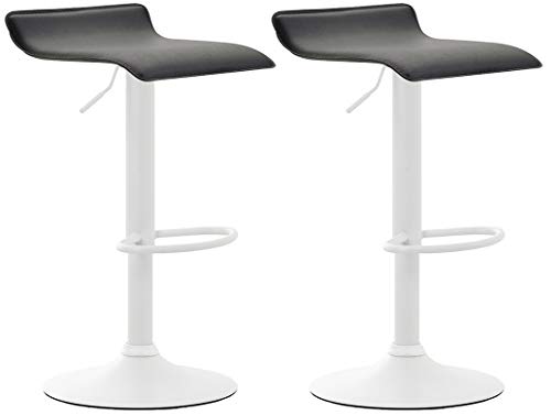 CLP 2er Set Barhocker Dyn V2 Mit Kunstlederbezug I Thekenhocker Mit Fußstütze I Tresenhocker Mit Trompetenfuß I Barstuhl Höhenverstellbar, Farbe:schwarz, Gestell Farbe:weiß CLP 2er Set Barhocker Dyn V2 Mit Kunstlederbezug I Thekenhocker Mit Fußstütze I Tresenhocker Mit Trompetenfuß I Barstuhl Höhenverstellbar, Farbe:schwarz, Gestell Farbe:weiß von CLP