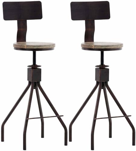 CLP 2er Set Barhocker Elko Im Industrial-Look I Höhenverstellbarer Thekenhocker Mit Holzsitz Und Rückenlehne I Metallhocker Mit Fußstütze, Farbe:Bronze CLP 2er Set Barhocker Elko Im Industrial-Look I Höhenverstellbarer Thekenhocker Mit Holzsitz Und Rückenlehne I Metallhocker Mit Fußstütze, Farbe:Bronze von CLP