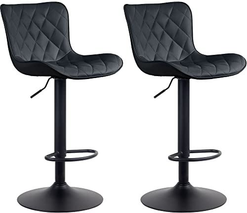 CLP 2er Set Barhocker Emma - Höhenverstellbare Barstühle - 360° Drehstühle Mit Rückenlehne Für Küche Und Bistro, Farbe:schwarz, Material:Kunstleder CLP 2er Set Barhocker Emma - Höhenverstellbare Barstühle - 360° Drehstühle Mit Rückenlehne Für Küche Und Bistro, Farbe:schwarz, Material:Kunstleder von CLP
