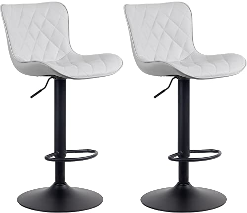 CLP 2er Set Barhocker Emma - Höhenverstellbare Barstühle - 360° Drehstühle Mit Rückenlehne Für Küche Und Bistro, Farbe:weiß, Material:Kunstleder CLP 2er Set Barhocker Emma - Höhenverstellbare Barstühle - 360° Drehstühle Mit Rückenlehne Für Küche Und Bistro, Farbe:weiß, Material:Kunstleder von CLP