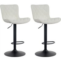 2er Set Barhocker Emma creme Stoff von CLP