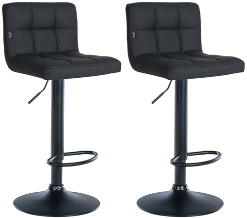 CLP 2er Set Barhocker Feni Kunstleder I Höhenverstellbarer Thekenhocker Mit Fußstütze Und Lehne I Barstuhl Mit Metallgestell, Farbe:schwarz, Gestell Farbe:schwarz CLP 2er Set Barhocker Feni Kunstleder I Höhenverstellbarer Thekenhocker Mit Fußstütze Und Lehne I Barstuhl Mit Metallgestell, Farbe:schwarz, Gestell Farbe:schwarz von CLP