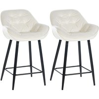 2er Set Barhocker Gibson creme Samt 2er Set Barhocker Gibson creme Samt von CLP