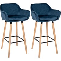 2er Set Barhocker Grant Samt blau 2er Set Barhocker Grant Samt blau von CLP