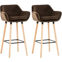 2er Set Barhocker Grant Samt braun 2er Set Barhocker Grant Samt braun von CLP