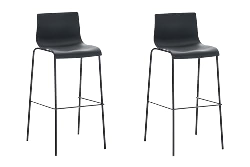 CLP 2er Set Barhocker Hover Mit Kunststoffsitz I Barstuhl Mit Robustem Metallgestell I, Farbe:schwarz, Gestell Farbe:schwarz CLP 2er Set Barhocker Hover Mit Kunststoffsitz I Barstuhl Mit Robustem Metallgestell I, Farbe:schwarz, Gestell Farbe:schwarz von CLP