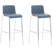 2er Set Barhocker Hover Stoff 4-Fuß Gestell blau chrom 2er Set Barhocker Hover Stoff 4-Fuß Gestell blau chrom von CLP