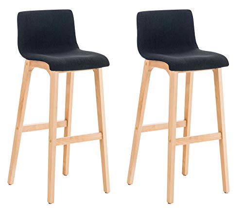 CLP 2er Set Barhocker Hover Stoff Natura I Barstuhl I Mit Stoffsitz Und Holzgestell I Fußstütze Und Ergonomischer Sitzschale, Farbe:schwarz CLP 2er Set Barhocker Hover Stoff Natura I Barstuhl I Mit Stoffsitz Und Holzgestell I Fußstütze Und Ergonomischer Sitzschale, Farbe:schwarz von CLP