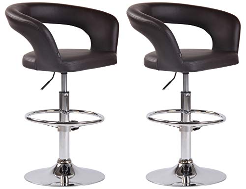 CLP 2er Set Barhocker Jaen Kunstleder I Stoff I Thekenhocker Höhenverstellbar I Tresenhocker Mit Umlaufender Fußstütze I Barstuhl, Farbe:braun, Material:Kunstleder CLP 2er Set Barhocker Jaen Kunstleder I Stoff I Thekenhocker Höhenverstellbar I Tresenhocker Mit Umlaufender Fußstütze I Barstuhl, Farbe:braun, Material:Kunstleder von CLP