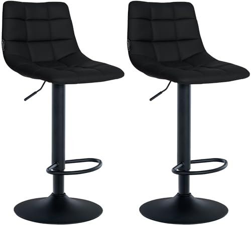 CLP 2er Set Barhocker Jerry Kunstleder I Höhenverstellbarer Barstuhl I 360° Drehstuhl Mit Rückenlehne I Hocker Mit Fußablage, Farbe:schwarz, Gestell Farbe:schwarz CLP 2er Set Barhocker Jerry Kunstleder I Höhenverstellbarer Barstuhl I 360° Drehstuhl Mit Rückenlehne I Hocker Mit Fußablage, Farbe:schwarz, Gestell Farbe:schwarz von CLP