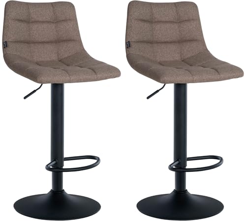 CLP 2er Set Barhocker Jerry Stoff I Höhenverstellbarer Barstuhl I 360° Drehstuhl Mit Rückenlehne I Hocker Mit Fußablage, Farbe:Taupe, Gestell Farbe:schwarz CLP 2er Set Barhocker Jerry Stoff I Höhenverstellbarer Barstuhl I 360° Drehstuhl Mit Rückenlehne I Hocker Mit Fußablage, Farbe:Taupe, Gestell Farbe:schwarz von CLP