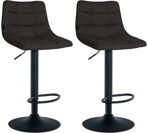 CLP 2er Set Barhocker Jerry Stoff I Höhenverstellbarer Barstuhl I 360° Drehstuhl Mit Rückenlehne I Hocker Mit Fußablage, Farbe:schwarz, Gestell Farbe:schwarz CLP 2er Set Barhocker Jerry Stoff I Höhenverstellbarer Barstuhl I 360° Drehstuhl Mit Rückenlehne I Hocker Mit Fußablage, Farbe:schwarz, Gestell Farbe:schwarz von CLP